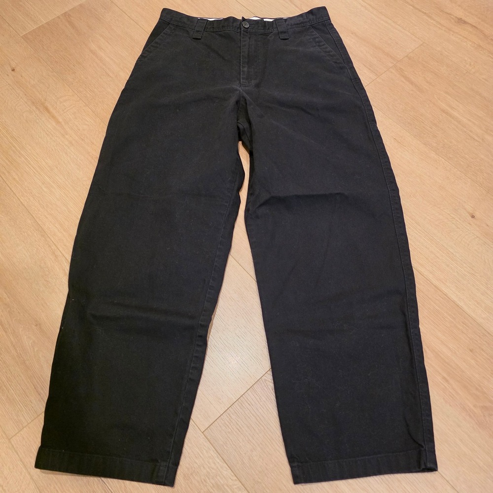 Uniqlo U Mens Black Wide Fit Chino Pants 32 475564 Lemaire Cotton Twill Baggy